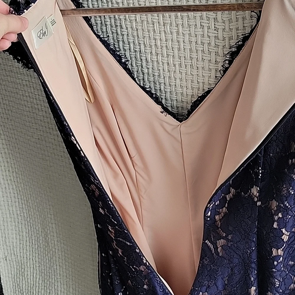 Eliza J Fit and Flare Dress in Navy - Picture 9 of 11